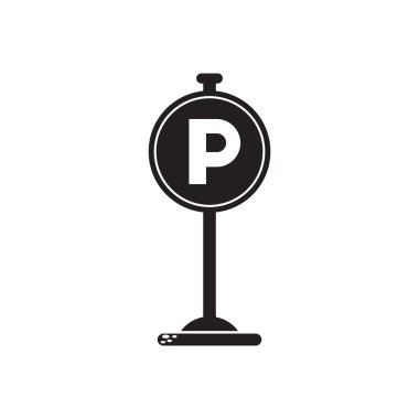 Beyaz arka plan yol işaret siyah vektör simgesine