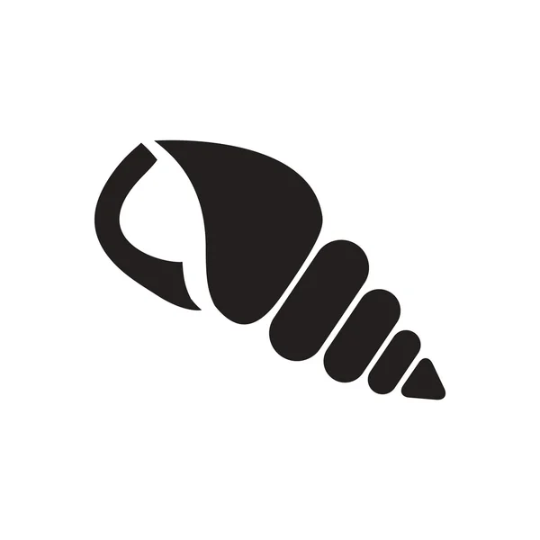 Icono de vector negro sobre fondo blanco concha marina — Archivo Imágenes Vectoriales