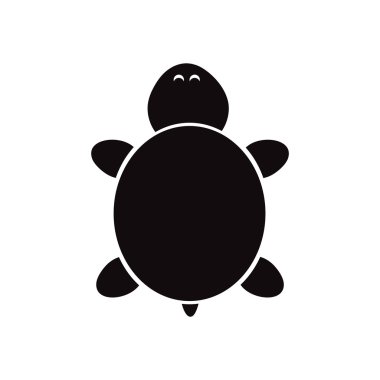 Beyaz arka plan deniz kaplumbağası siyah vektör simgesine