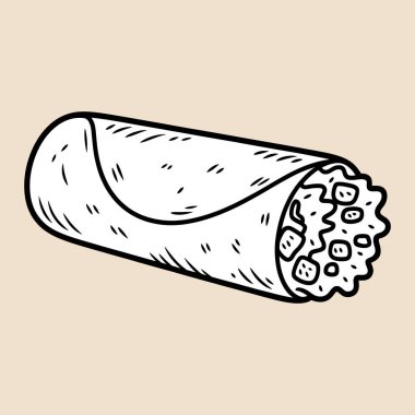 Retro Cartoon Burrito Mascot Character