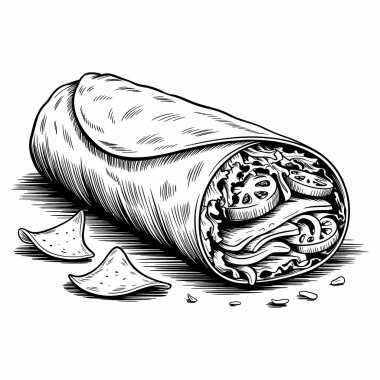 Retro Cartoon Burrito Mascot Character