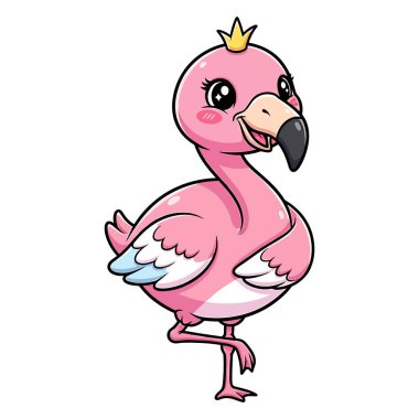 Şirin bir flamingonun vektör çizimi