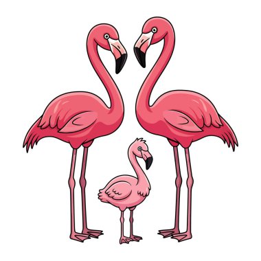 Şirin bir flamingonun vektör çizimi