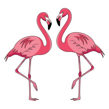 Şirin bir flamingonun vektör çizimi