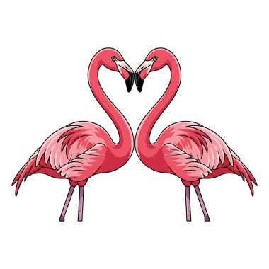 Şirin bir flamingonun vektör çizimi