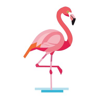 Şirin bir flamingonun vektör çizimi