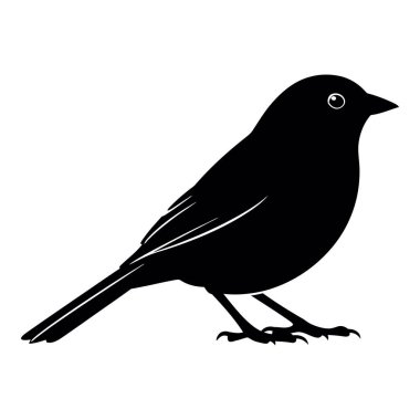 Siyah ve Beyaz Siluet Vektör İllüstrasyonu