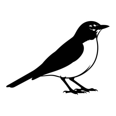 Siyah ve Beyaz Siluet Vektör İllüstrasyonu