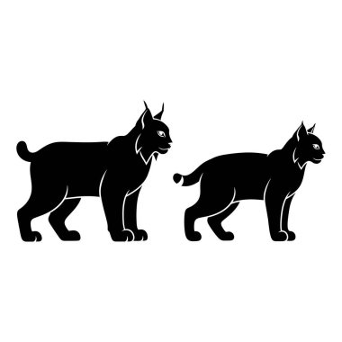 Siyah ve Beyaz Siluet Vektör İllüstrasyonu