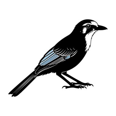 Siyah ve Beyaz Siluet Vektör İllüstrasyonu