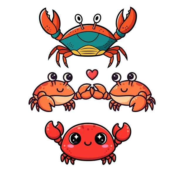 Komik Yengeç Karakterinin Vektör İllüstrasyonu