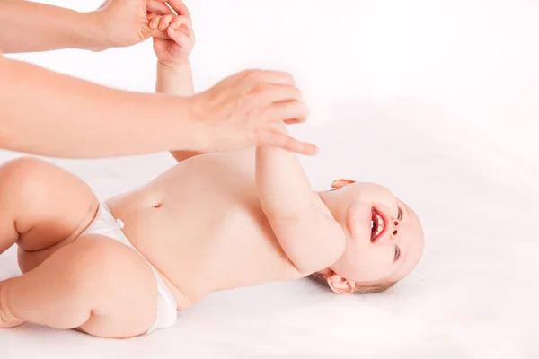 Jimnastik ve yeni doğan bebekler için masaj