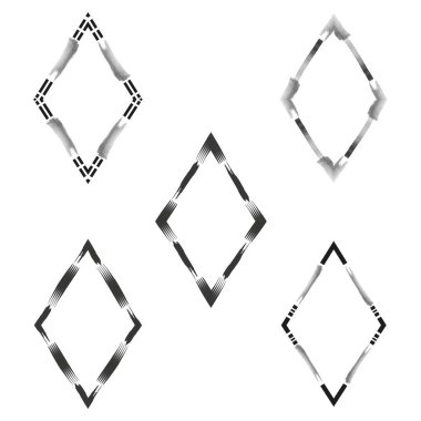 Elmas çerçeveli ikon. Gri gölge sembolü. Minimum özet detay. Vektör çerçeve amblemi. EPS 10.