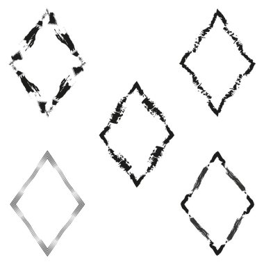 Elmas şekilli ikon. Geometrik çizgi sembolü. Soyut vektör figürü. Minimalist model elementi. EPS 10.