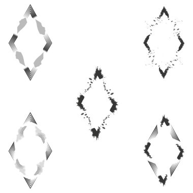 Elmas şekilli ikon. İç hat sembolü. Soyut vektör figürü. Keskin açı modeli. EPS 10.