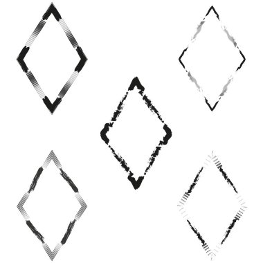 Elmas yaprak ikonu. Çiçek vektör süsü. Yeşil aksan detayı. Beyaz arka plan çerçevesi. EPS 10.