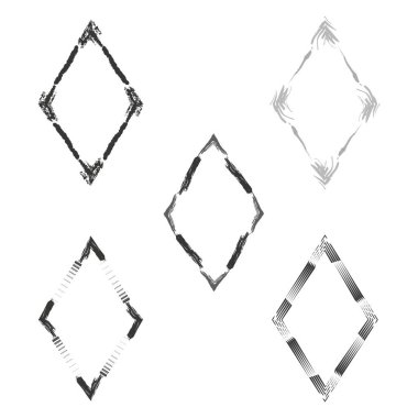 Elmas dizisi simgesi. Tek renkli vektör çizgisi. Siyah şekilli tasarım. Beyaz arka plan düzeni. EPS 10.