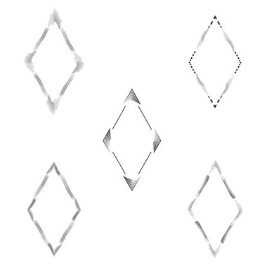 Tek renkli dalga çerçevesi. Siyah beyaz elmas. Soyut çizgili şekil. Vektör modern sınır. EPS 10.