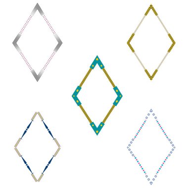 Elmas desenli ikon. Canlı vektör dizisi. Çok renkli geometrik form. Beyaz arkaplan görüntüsü. EPS 10.