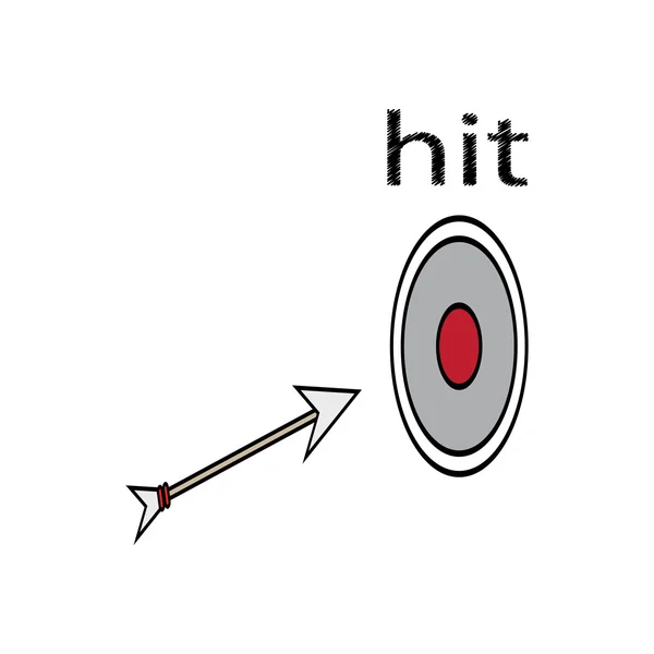 Platte pictogram in vector formaat eps10 Target en pijl — Stockvector