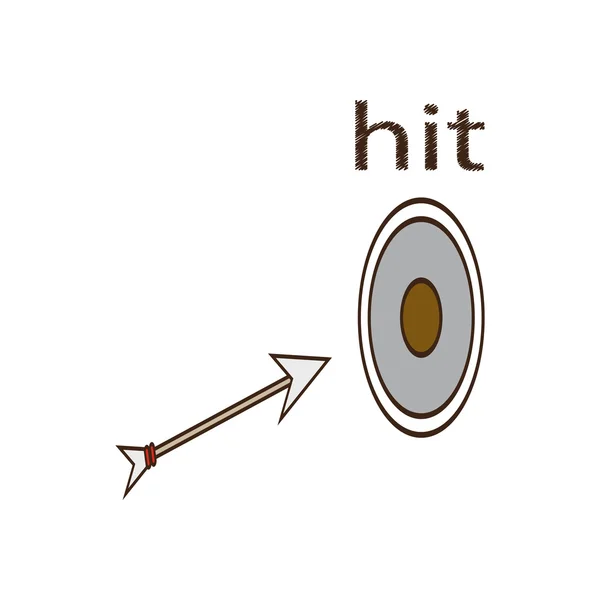 Platte pictogram in vector formaat eps10 Target en pijl — Stockvector