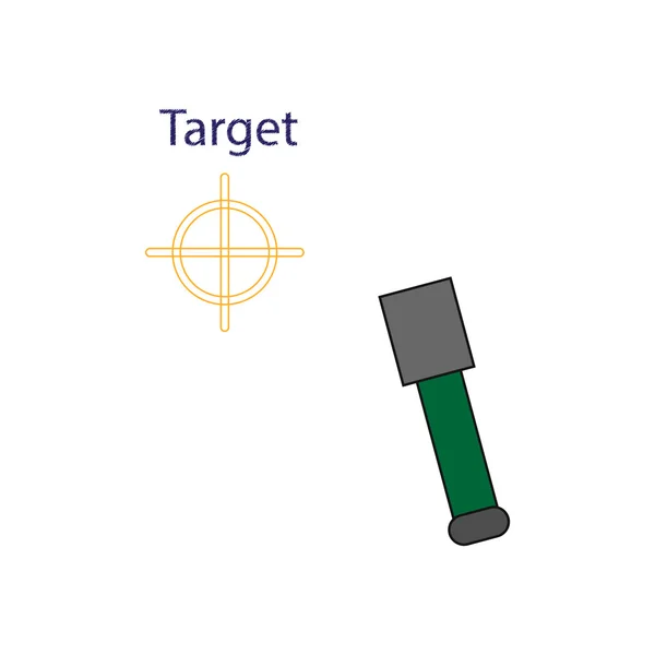 Icono plano en formato vectorial eps10 granada palo y objetivo — Vector de stock