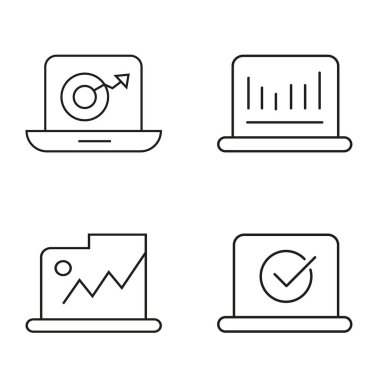 İş ve strateji için pazarlama ikonlarının toplanması. Eylem Planı Simgesi Büyümesi, Hedefler ve İş Planlaması. Toplama, Kazanç, Logo işini içeren Veri Simgelerinin Koleksiyonu.