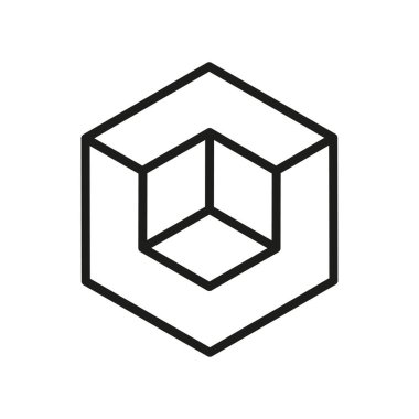 Hazırlama, 3D görüntüleme, 3D nesne, 3D döndürme, 3D modelleme, geometrik, boyut taslak simgesi. 3 boyutlu küp çizgisi simgesi. Küp Yeniden Yükleme Hattı Simgesi. 3B Nesne, Modül Paketleyici Simgesi.