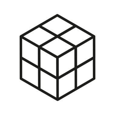 Hazırlama, 3D görüntüleme, 3D nesne, 3D döndürme, 3D modelleme, geometrik, boyut taslak simgesi. 3 boyutlu küp çizgisi simgesi. Küp Yeniden Yükleme Hattı Simgesi. 3B Nesne, Modül Paketleyici Simgesi.