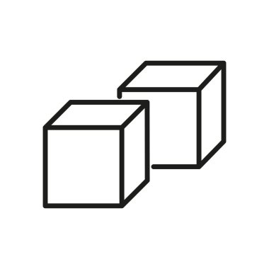 Hazırlama, 3D görüntüleme, 3D nesne, 3D döndürme, 3D modelleme, geometrik, boyut taslak simgesi. 3 boyutlu küp çizgisi simgesi. Küp Yeniden Yükleme Hattı Simgesi. 3B Nesne, Modül Paketleyici Simgesi.