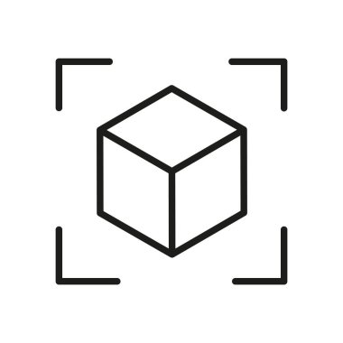 Hazırlama, 3D görüntüleme, 3D nesne, 3D döndürme, 3D modelleme, geometrik, boyut taslak simgesi. 3 boyutlu küp çizgisi simgesi. Küp Yeniden Yükleme Hattı Simgesi. 3B Nesne, Modül Paketleyici Simgesi.