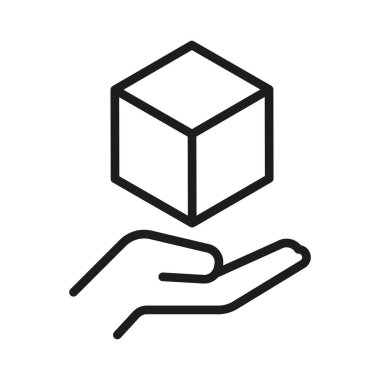 Hazırlama, 3D görüntüleme, 3D nesne, 3D döndürme, 3D modelleme, geometrik, boyut taslak simgesi. 3 boyutlu küp çizgisi simgesi. Küp Yeniden Yükleme Hattı Simgesi. 3B Nesne, Modül Paketleyici Simgesi.