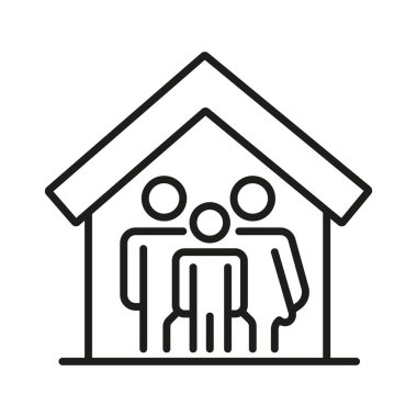 Ev ve Kişi Simgesi, Vektör, Minimalist Tarzı, Ev Hizmeti. Kullanıcı kişisi ev simgesi vektör işareti. Evden Çalış, Uzaktan Çalış Simge Tasarım Vektörü Logo Şablonu Çizim İşareti ve Sembol Vektörü.