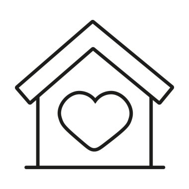 Beyaz arka planda sunulan basit bir ev simgesi çizimi. Siyah ev ikonu, minimalist ev sembolü, emlak için basit ev silueti tasarımı.