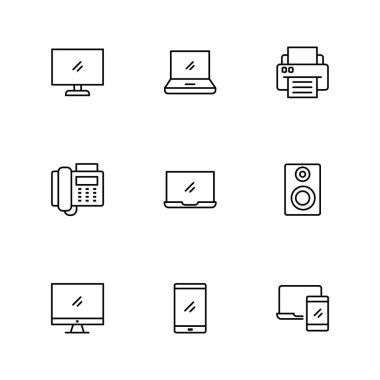 Ev aletleri ve elektronik eşyalar izole edildi. Ev Aletleri Simgesi Vektör Evi ve Mutfak Elektronik Sembolleri. Ev Aletleri Hattı Simgesi Ev Elektronik için Modern Tasarım