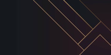 Soyut 3D siyah arka plan, altın çizgiler kıvrımlı dalgalı ışıltı. Soyut 3d geometrik desen lüks koyu mavi ve altın rengi arka plan.