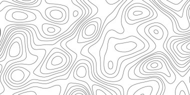 Soyut topoğrafya dalgalı çizgi haritası arkaplanı. Vektör çizimi. arazi vektör arazisinin topoğrafya haritası. Kavisli dalga izolinleri olan okyanus topografik çizgi haritası.