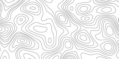 Soyut topoğrafya dalgalı çizgi haritası arkaplanı. Vektör çizimi. arazi vektör arazisinin topoğrafya haritası. Kavisli dalga izolinleri olan okyanus topografik çizgi haritası.