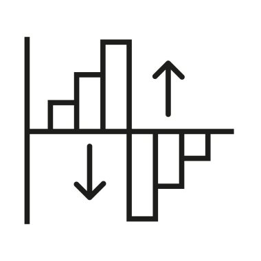 Vektör illüstrasyonunda yerel simge. Grafik simgesi modası. Çizelge simgesi vektör simgesi siyah doldurulmuş ve çizilmiş biçim. Satır Simgesini yükselt. bar çizelgesi simgesi, bar çizelgesi basit satır sanatı bar sanatı.