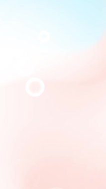 Yumuşak dikey pastel baloncuklar yukarı doğru yavaşça süzülüyor, açık mavi ve beyaz gradyanlarla sakin ve havadar bir soyut tasarım yaratıyor..