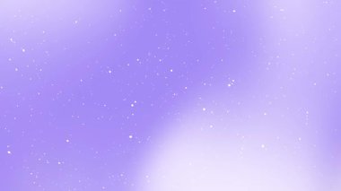 Yumuşak pastel karlı yıldız arka planında dağınık beyaz noktalı yumuşak lavanta eğimleri bulunur. Rüya gibi bir kozmik veya kış atmosferini çağrıştırır..