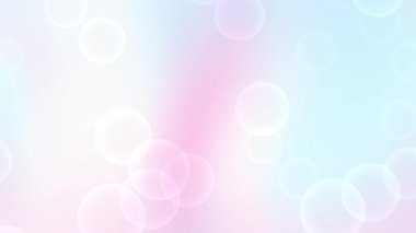 Yumuşak pastel bokeh baloncuk arka planda üst üste binen daireler ve rüya gibi gradyanlar, davetiyeler, bebek duşları veya hassas dijital tasarımlar için mükemmel..