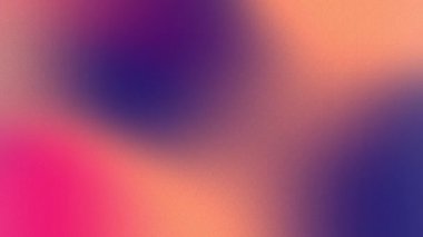 Canlı gradyan yumuşak bulanık doku, dijital tasarım için pürüzsüz bir şekilde harmanlanmış pembe, mor ve turuncu renklerle modern, soyut bir zemin oluşturur..