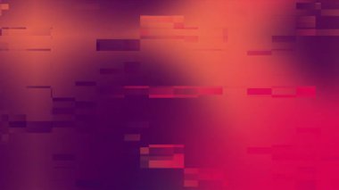 Arıza gradyan pikseli soyut arka plan, dijital bloklar yumuşak kırmızı ve turuncu renklerle harmanlanmış, modern teknoloji esinlenilmiş ve yaratıcı bir atmosferi çağrıştırıyor.