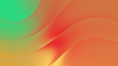 Warm gradient abstract flowing waves blend orange, red, and green, creating a calm modern background for creative design, branding, or digital presentations.