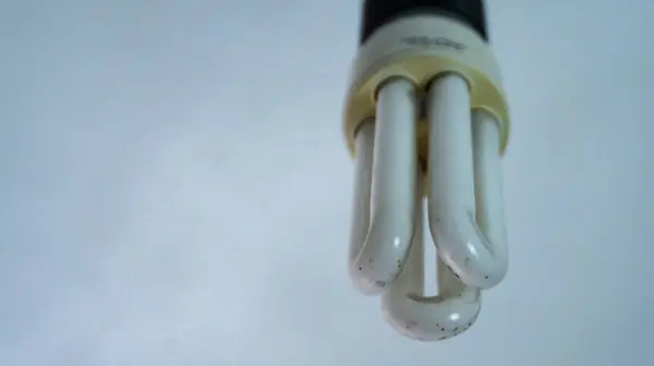 Beyaz arkaplanda eski bir ampul