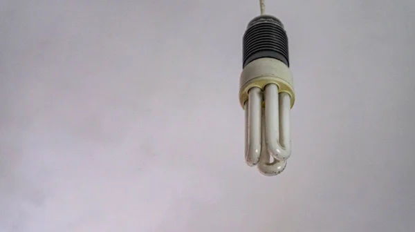 Beyaz arkaplanda eski bir ampul