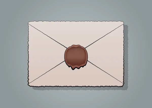 posta zarf veya mum mühür damgası ile mühürlü mektup