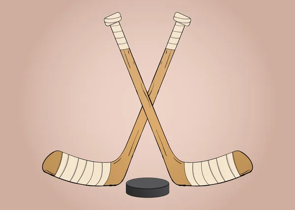 Palos de hockey sobre hielo — Vector de stock