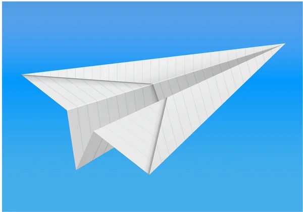 Origami-Papierflugzeug auf weißem Hintergrund lizenzfreie Stockvektoren